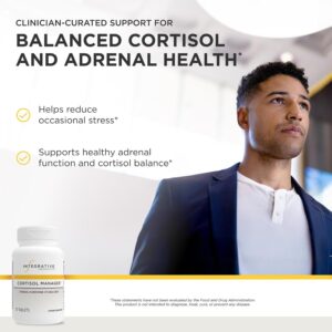 Integrative Therapeutics Cortisol Manager – Balance Cortisol & Support Relaxation for Restful Sleep* – Includes Ashwagandha & L-Theanine for Confidence with Less Stress* – 30 Tablets