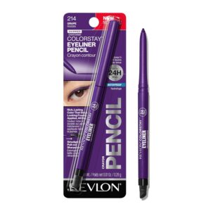 REVLON ColorStay Pencil Waterproof Eyeliner, 214 Grape, 0.01 oz