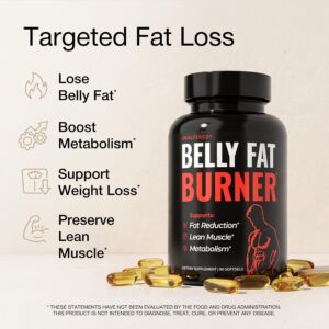 UNALTERED Belly Fat Burner for Men – Natural Weight Loss Pills to Support Reduced Body Fat, Preservation of Lean Muscle Mass, and a Healthy Metabolism – CLA Dietary Supplement – 90 Softgel Capsules