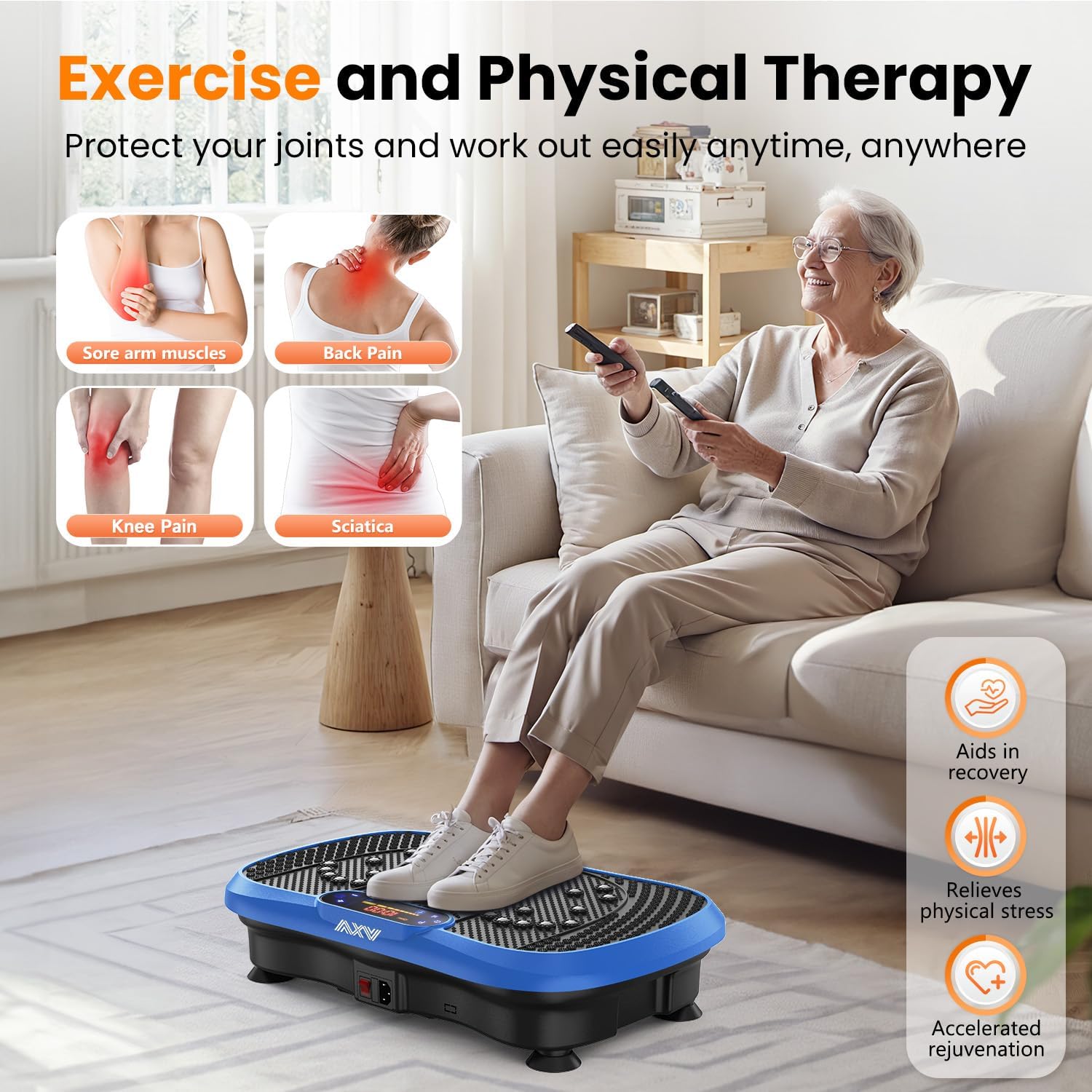 AXV Vibration Plate Exercise Machine Fitness Platform Body Vibrating Board - Image 6