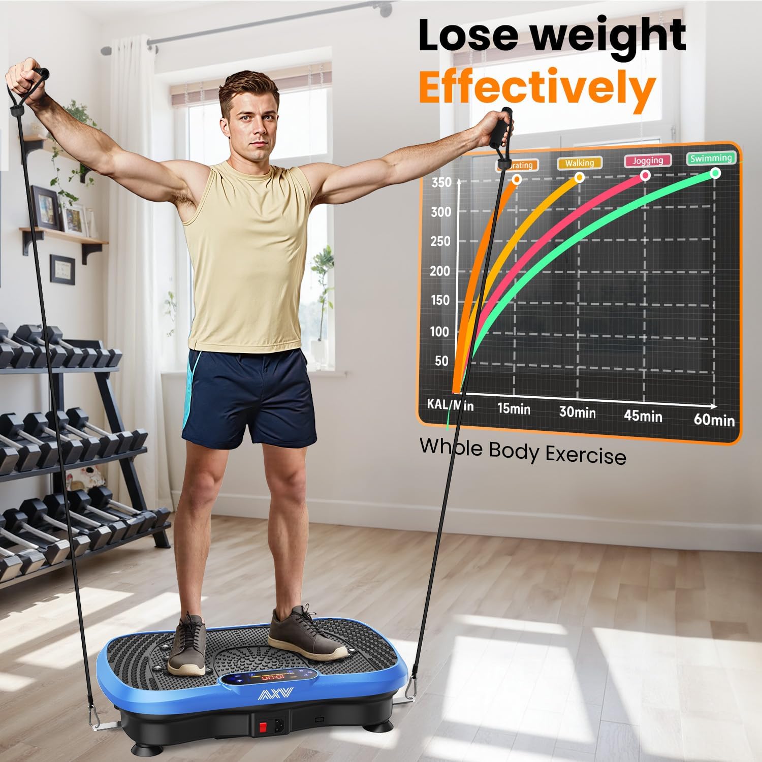 AXV Vibration Plate Exercise Machine Fitness Platform Body Vibrating Board - Image 3