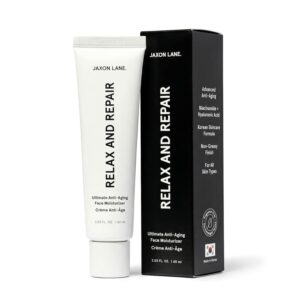 JAXON LANE Relax and Repair Korean Face Moisturizer for Men, 1 Pack | Niacinamide & Hyaluronic Acid for Daily Use, Lightweight & Fast Absorbing Hydration for Oily & Dry Skin without Fragrance