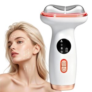 YueLi 7-in-1 LED therapy Microcurrent Facial Device, Red Light Gua Sha Massager with Hot & Cold for Skin Care