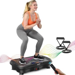 AXV Vibration Plate Fitness Platform Exercise Machine Body Vibrating Board | Curved Design Powerful 200W Bluetooth Oscillating Shake Plate for Lymphatic Drainage Recovery Whole Body Toning With Handles