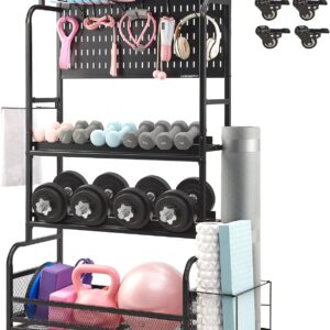 Lauren&Harold 56” Taller Home Gym Storage Organizer with Hanging Board