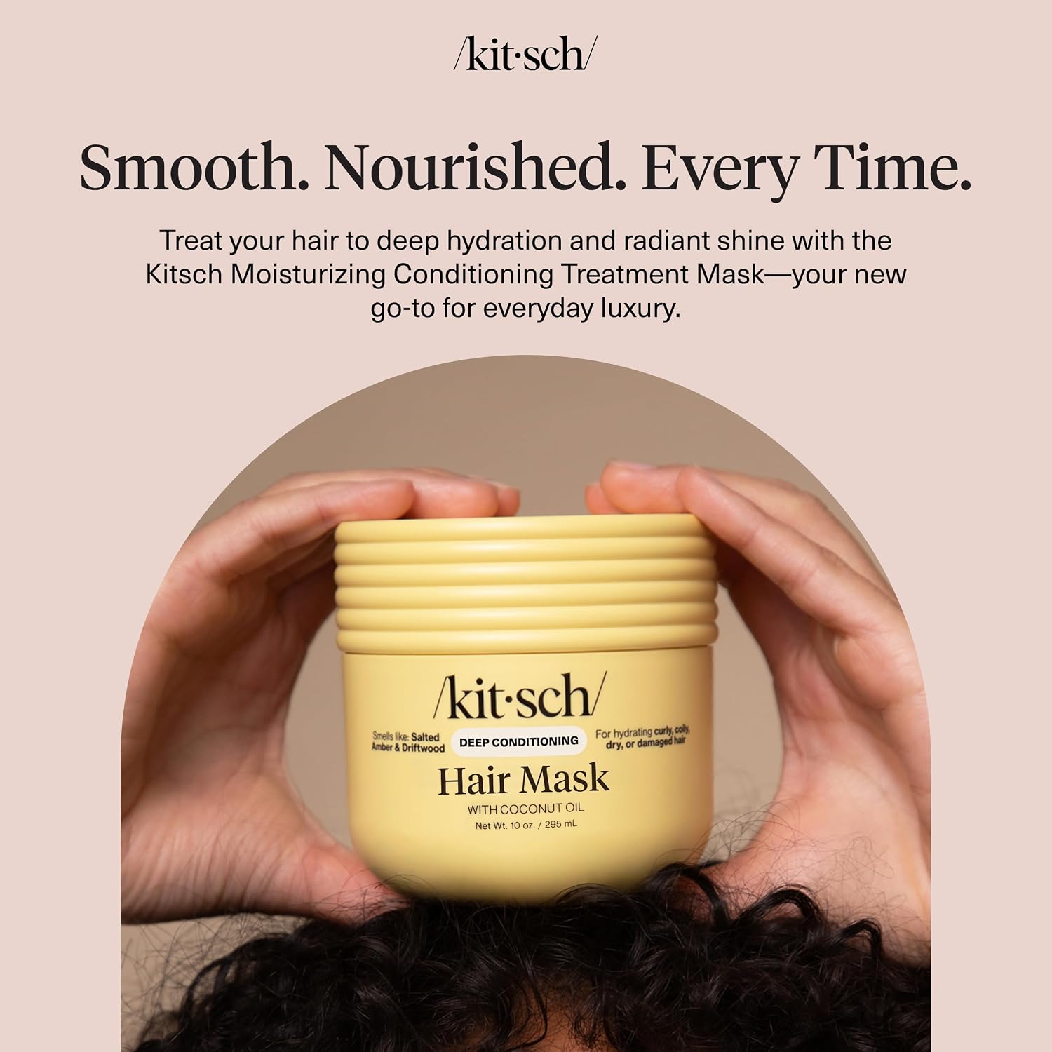 Kitsch Moisturizing Coconut Oil Hair Mask for Damaged Hair – 10 oz | Deep Conditioner for Women – Curly Hair Products Friendly – Frizz-Reducing Hair Care for Curly, Coily & All Hair Types - Image 7
