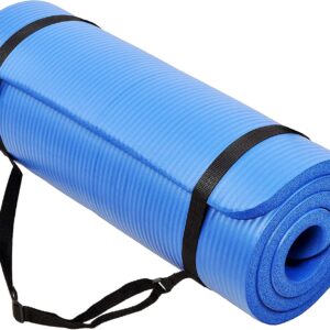 BalanceFrom Yoga Mat, 1-Inch Extra Thick High Density Exercise Mat, Anti-Tear Exercise Yoga Mat with Carrying Strap, Suitable for Various Yoga Exercises, Multiple Colors