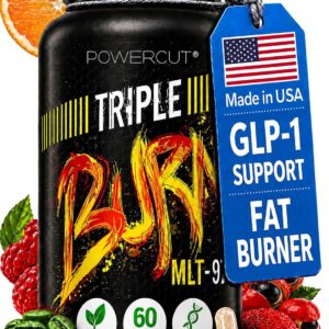 Triple Burn Weight Loss Pills for Women & Men, Fat Burner GLP-1 Support, Appetite Suppressant, Diet Pills with Green Coffee Extract & Cayenne (60 Capsules)