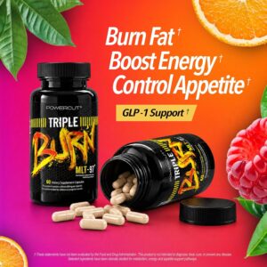 Triple Burn Weight Loss Pills for Women & Men, Fat Burner GLP-1 Support, Appetite Suppressant, Diet Pills with Green Coffee Extract & Cayenne (60 Capsules)