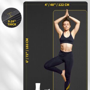 CAMBIVO 72”x48” Large Yoga Mat, Extra Thick TPE Workout Mat