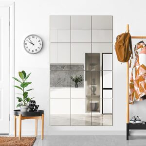 TRAHOME Wall Mirror Tiles, 16″x12″x12PCS Full Length Home Gym Mirror
