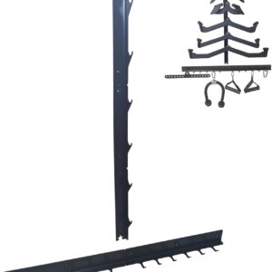 LAT Pull Down Bar Storage Rack Gym Storage Wall Organizer for Lat Pulldown Attachments, Cable Attachments Rack for Gym Accessories, Workout Equipment Storage