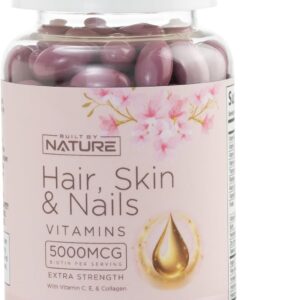 Built by Nature Hair Skin and Nails Vitamins, 120 Softgels