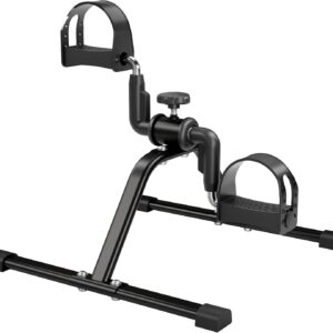 Pedal Exerciser Mini Stationary Cycle with Adjustable Resistance, Under Desk Bike for Home Exercise Equipment, Lightweight and Compact