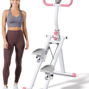Stair Stepper for Home, Folding Vertical Stair Stepper Machine for Full Body Workout, Portable Stepper Exercise Machine with Handlebar & Digital Monitor, Fitness Equipment