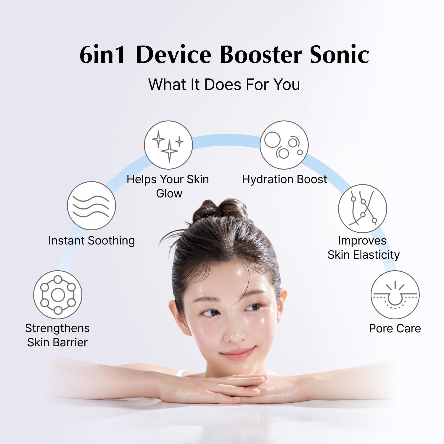 Booster Sonic with Moisture Booster Gel 100g | 6-in-1 Glass Skin Set - Image 3