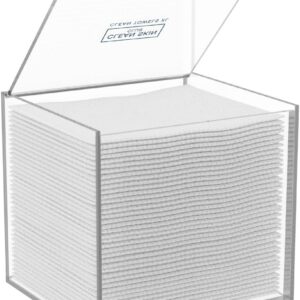CLEAN SKIN CLUB Clear Acrylic Box for Clean Towels XL (NOT Included), Container For 50 Disposable Clean Towels XL, Face Towelettes Bathroom Counter Storage, Bin for Cleansing Facial Dry Wipes