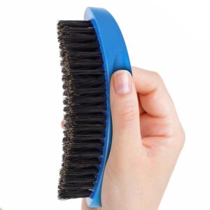 Medium Hard Wave Brush for Men,Curved Boar Bristle Brush for 360 Waves