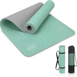TPE Yoga Mat (72″ x 24″ x 5mm) – Cruise Color Non-Slip Workout Mat with Alignment Lines for Women & Men – Durable, Eco-Friendly, Latex-Free Exercise Mat for Home, Pilates & Fitness by ENERGI CORE