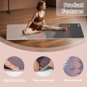 HAHE Yoga Mat Thick (8MM,1/3″), Eco-Friendly POE Non Slip Yoga Mat, High Rebound & Shock Absorption, Anti-Tear & Sweat-Resistant for Yoga, Fitness, Home, Workouts, Large Pilates Mats 72″x24″ with Carrying Strap