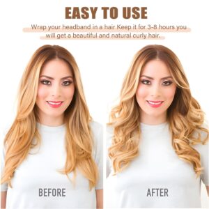Heatless Velvet Hair Curlers to Sleep in Heatless Curls Overnight for Long Hair, No Heat Curling Rod Headband for Women All Hair Types -6 Pieces Set (Khaki)