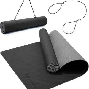 Ewedoos Eco Friendly Yoga Mat Thick TPE Yoga Mat Non Slip Yoga Mats Anti-tear Exercise Workout Mat for Women Men Kids Yoga, Pilates and Fitness