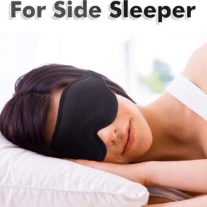 Sleep Mask for Men and Women, 3D Blackout Eye Mask for Side Sleepers, Black