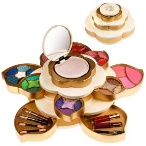 CoralBeau All In One Makeup Kit for Teens and Women – Flower Makeup Set for Girls 10-12 – Pigmented Eyeshadows, Lip Creams, Blushes, Concealer and Mirror – Full Starter Makeup Gift Set for Beginners