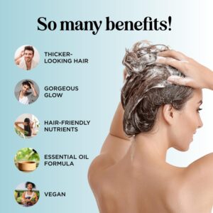 Volumizing Biotin Shampoo for Thinning Hair – Invigorating Peppermint Shampoo for Fine Hair with Argan Coconut and Olive Oils – Vegan & Color Safe – Paraben Silicone & Sulfate Free (25 Fl Oz)