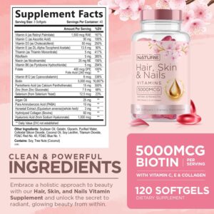 Built by Nature Hair Skin and Nails Vitamins, 120 Softgels