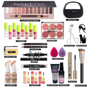 All in One Full Makeup Kit for Women, Makeup Set for Women&Beginner,Eyeshadow, Foundation, Lipsticks, Eyeliner, Mascara, Brow Soap Make Up Gift Set for Women Teen Makeup Kit For Girl (A2-02N)