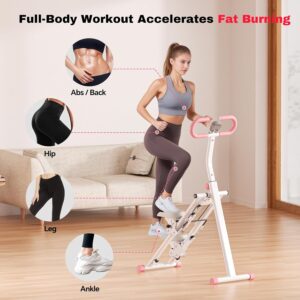Stair Stepper for Home, Folding Vertical Stair Stepper Machine for Full Body Workout, Portable Stepper Exercise Machine with Handlebar & Digital Monitor, Fitness Equipment