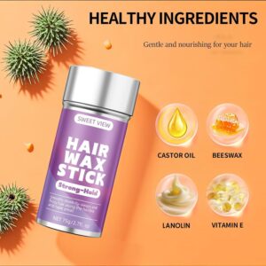 SWEET VIEW Hair Wax Stick & Boar Bristle Slick Back Brush