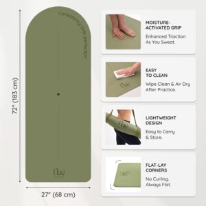 Premium PU Yoga Mat | Sweat-Activated Non-Slip Grip | Natural Rubber Base | Arch-Shaped Design with Carry & Stretch Strap | For Yoga, Pilates & Stretching & Workouts
