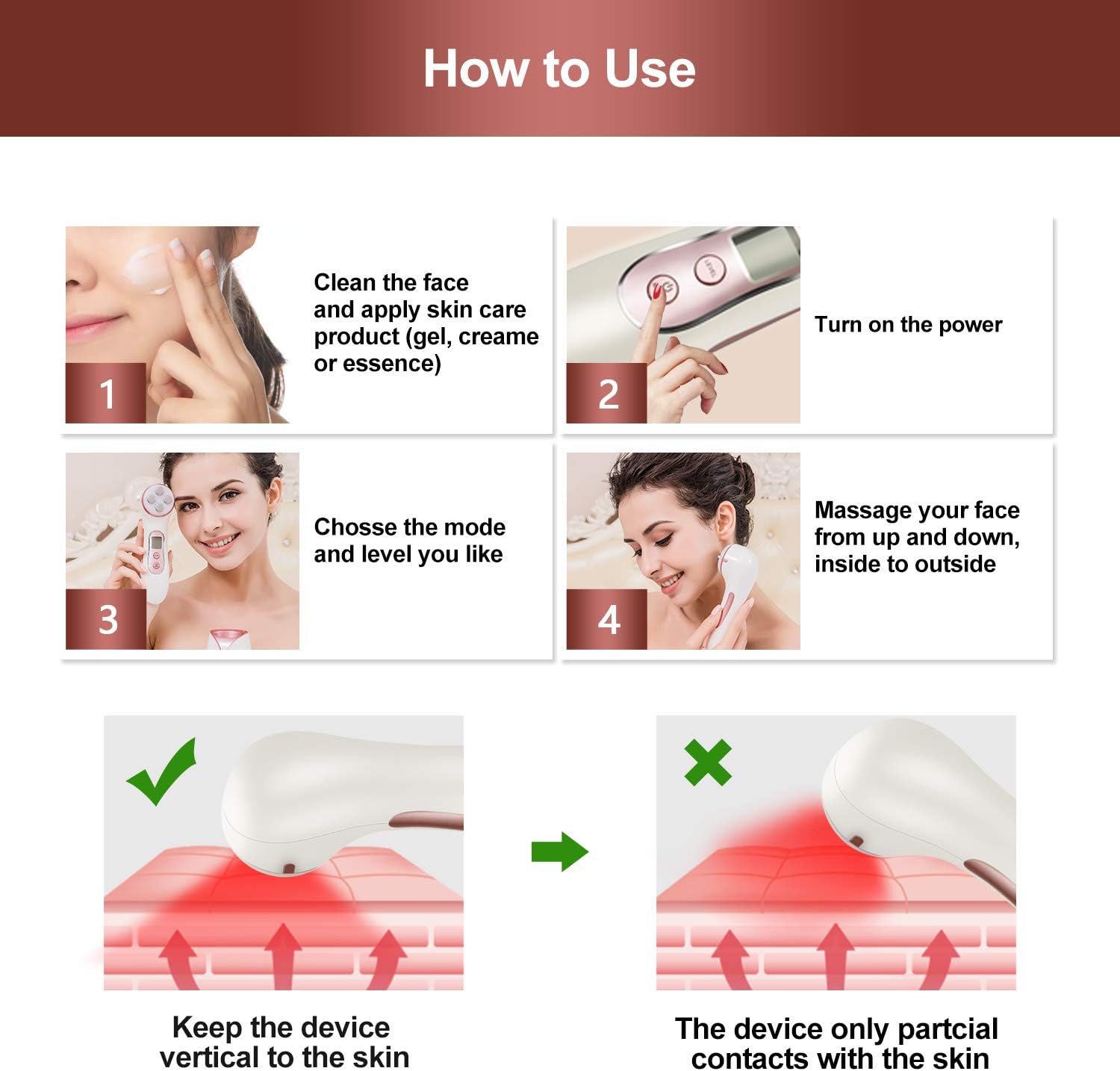 High Frequency Facial Machine 5 in 1 Facial Massager Micro-Current Recharable Facial Frequency Device - Image 4