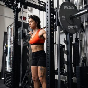Mikolo Anubis-2.0 Smith Machine with Weight Stack, 3“×3” All-in-One Power Cage with LAT Pulldown & Cable Crossover, 3200LBS Multi-Function Trainer with Aluminum Pulley System for Fitness Home Gym