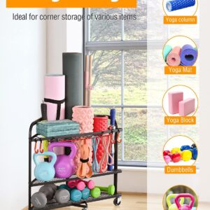 PLKOW Home Gym Storage Rack for Dumbbells, Kettlebells and Yoga Mats