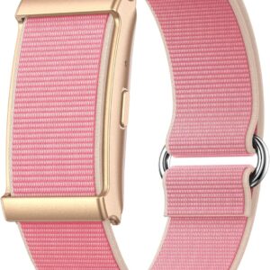 Smart Activity Fitness Tracker, Heart Rate Sleep Monitor, 120+ Sport Modes, 30-Day Battery, GPS Tracking, 2 Bands Gold & Pink