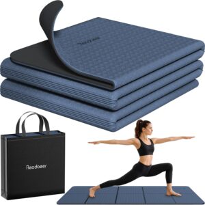 Readaeer Double Color Yoga Mat – 72″x24″x0.24″ (6mm),Non-Slip TPE Exercise Mat