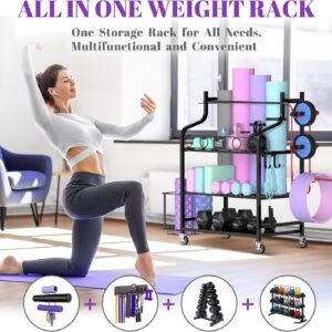 Mythinglogic Home Gym Rack for Dumbbells, Yoga Mats and Workout Equipment