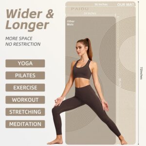 PAIDU Extra Large Yoga Mat, 72″x36″ 10MM Thick POE Non Slip Exercise Mat