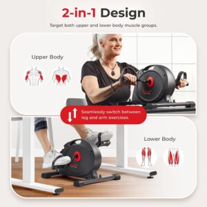 Sunny Health & Fitness Smart Mini Cycle, Under Desk Pedal Arm/Leg Exerciser