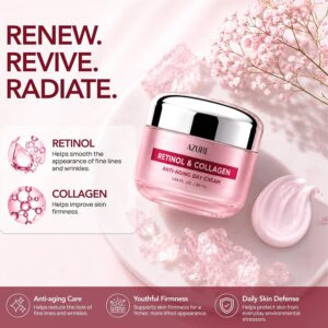 Retinol & Collagen Anti Aging Face Cream, Korean Skin Care, 1.69 Fl Oz